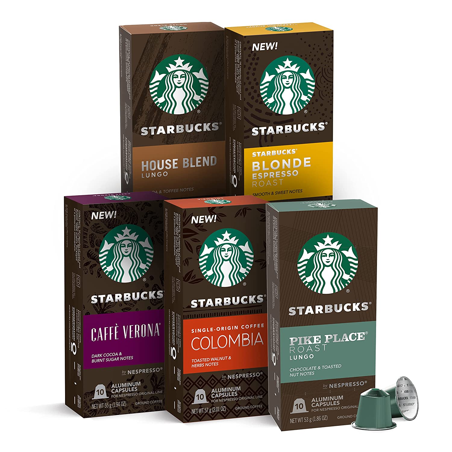 Starbucks by Nespresso Variety Pack Coffee (50-count single serve capsules. compatible with Nespresso Original Line System)