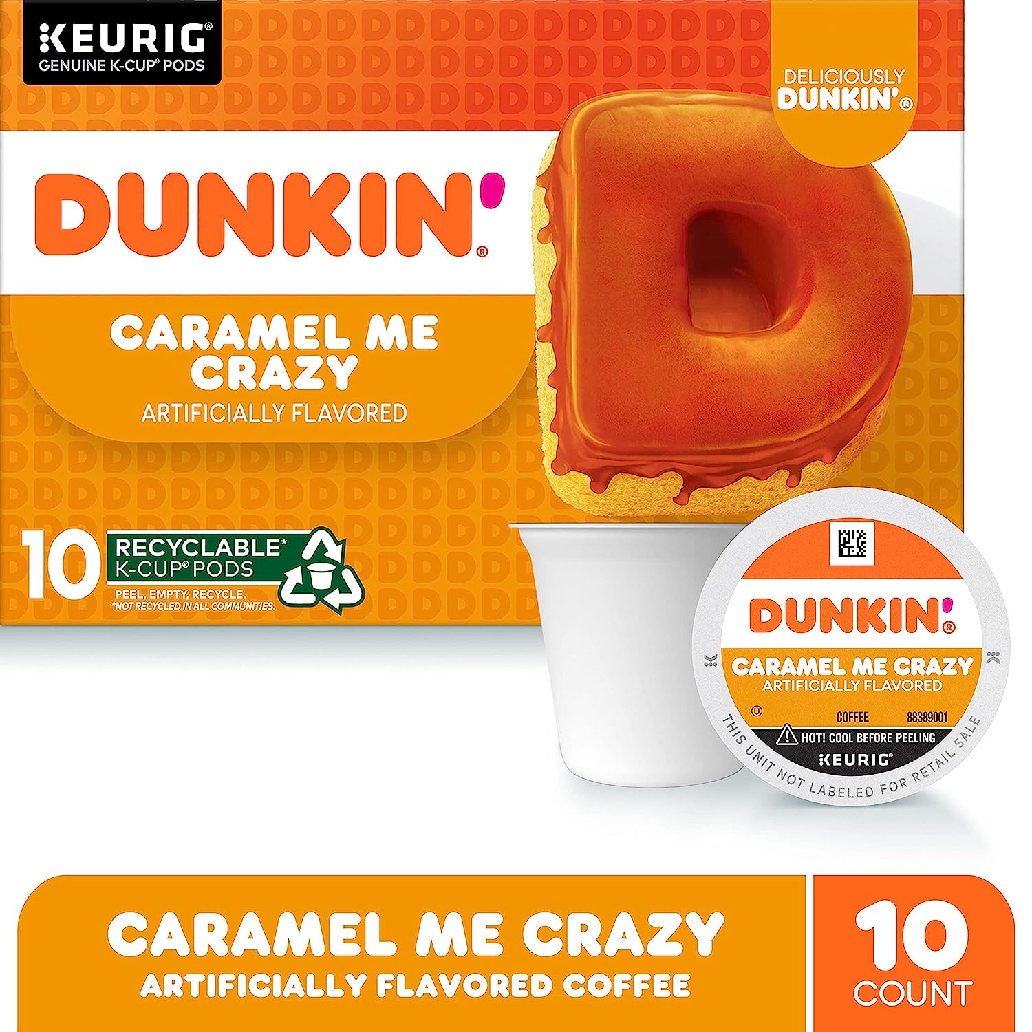 Dunkin- Caramel Me Crazy Flavored Coffee. 60 Keurig K-Cup Pods