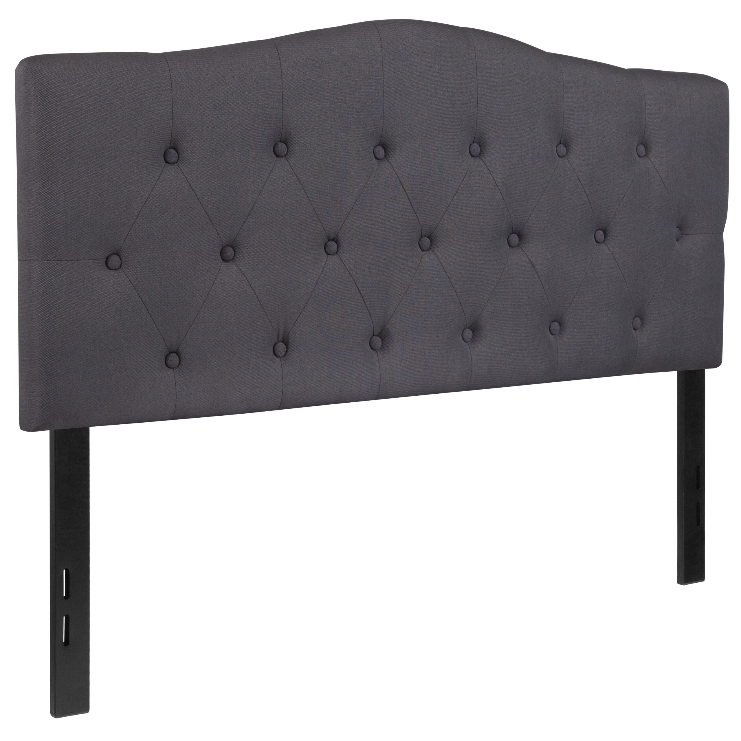Flash Furniture Cambridge Tufted Upholstered Full Size Headboard in Dark Gray Fabric