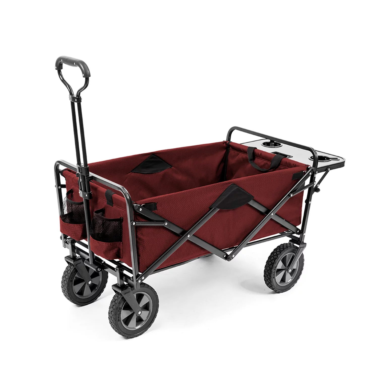 Macwagon  Folding Wagon with Table  - Red. 43.7″L x 20.2″W x 22.5″H