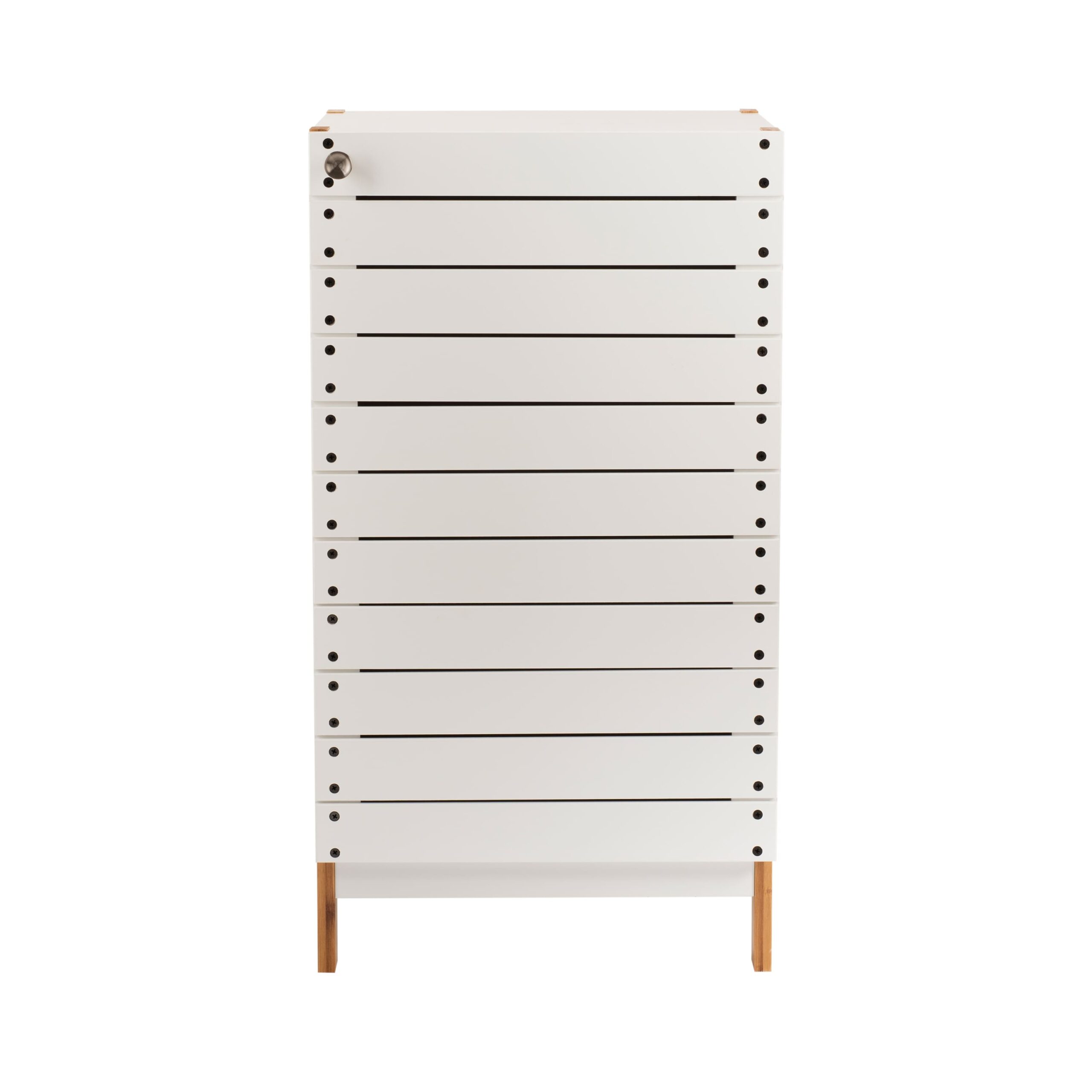 Organize It All 27″ Rendition White 2-Shelf Bamboo Floor Cabinet