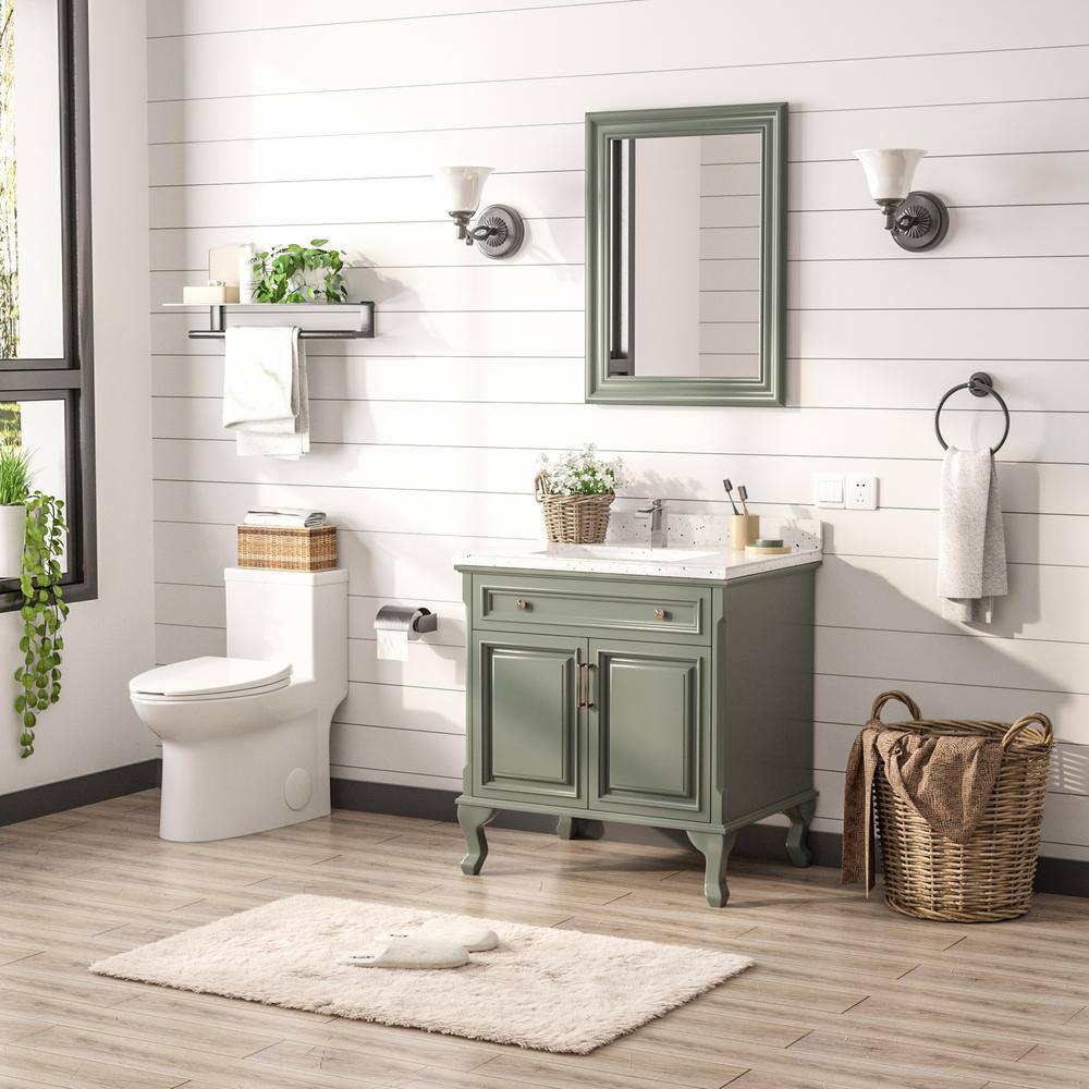 DEERVALLEY DV-1F52508 Symmetry 12 in. Rough in Size 1-Piece 1.1/1.6 GPF Dual Flush Elongated Toilet in White. Seat Included