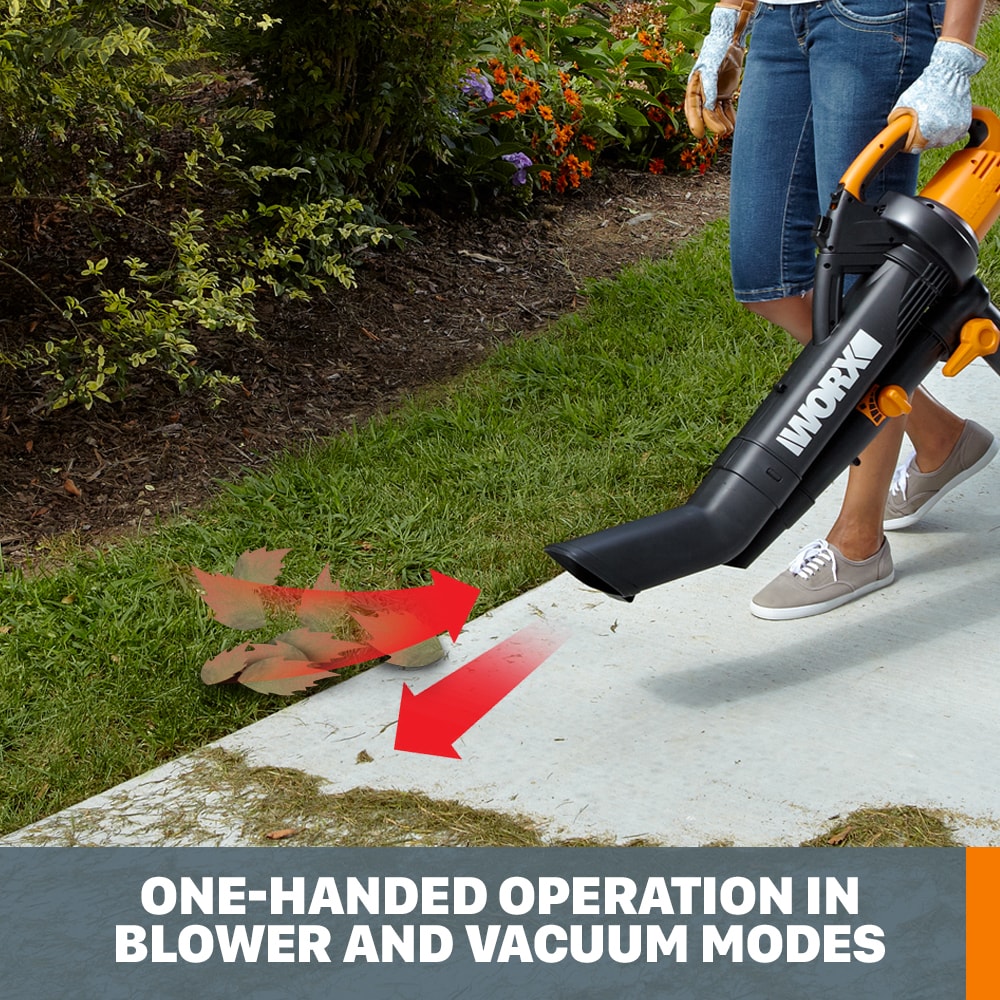 WORX Trivac 2 350-CFM 210-MPH Corded Electric Handheld Leaf Blower
