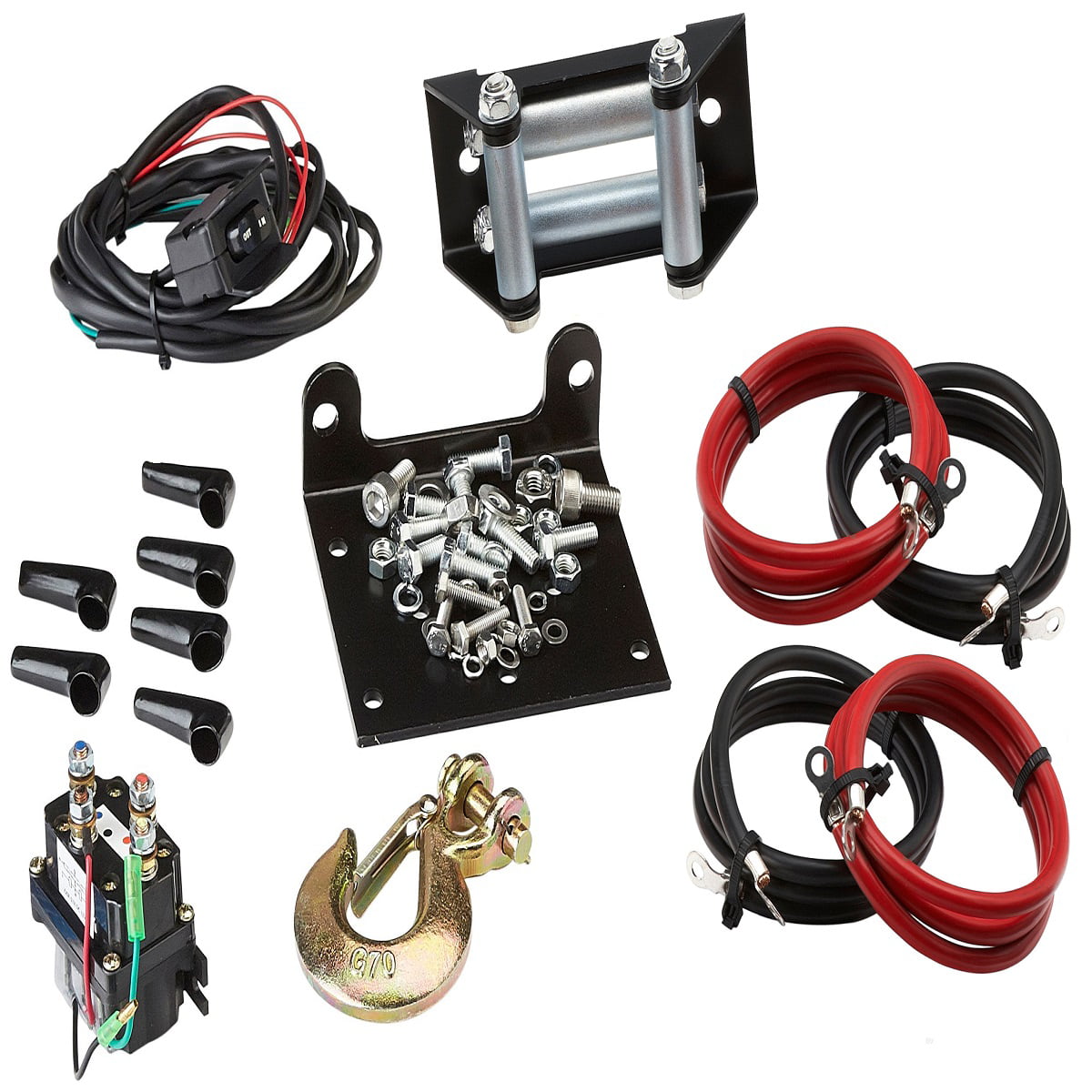 MotoAlliance VIPER Midnight 4500lb ATV/UTV Winch Kit with 50 feet BLACK Synthetic Rope