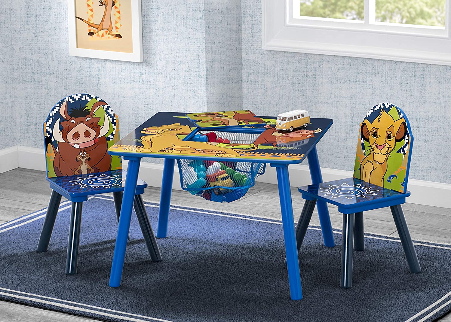 Delta Children Kids Table and Chair Set With Storage (2 Chairs Included) - Ideal for Arts & Crafts. Snack Time. Homeschooling. Homework & More - Greenguard Gold Certified. Disney The Lion King