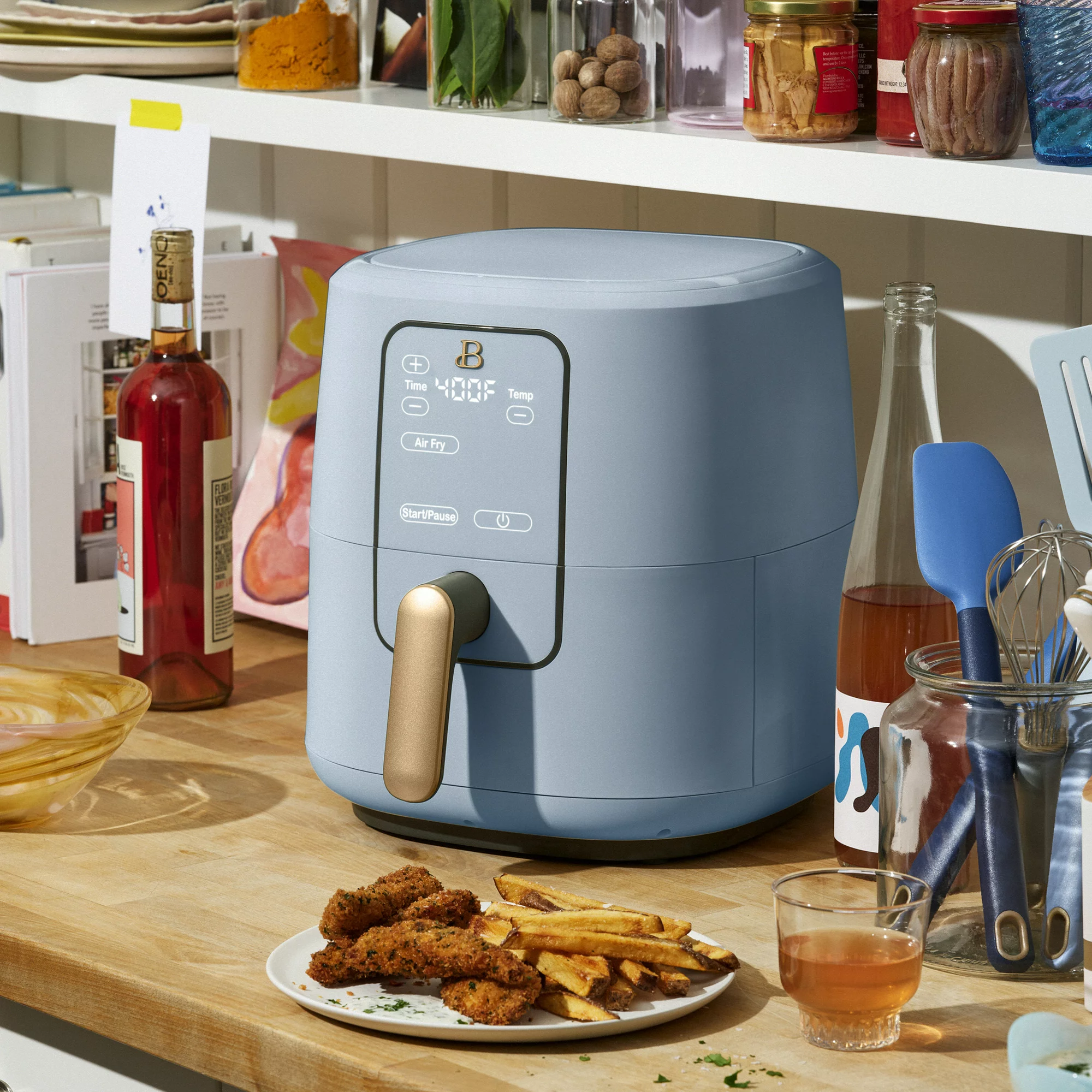 Beautiful 6QT Touchscreen Air Fryer. Cornflower Blue by Drew Barrymore