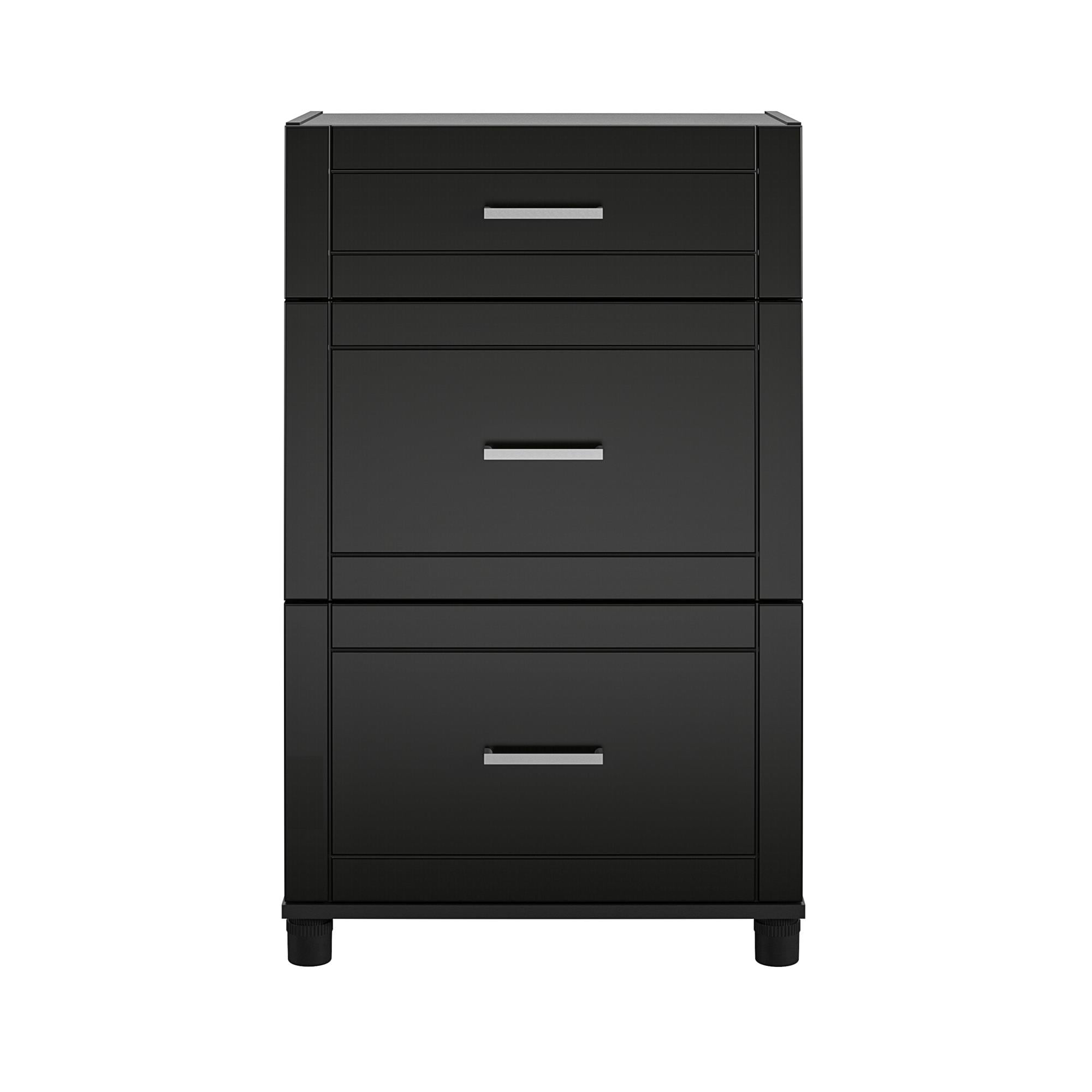 Ameriwood Home Callahan 23.69-in W x 39.25-in H Wood Composite Obsidian Black Freestanding Utility Storage Cabinet
