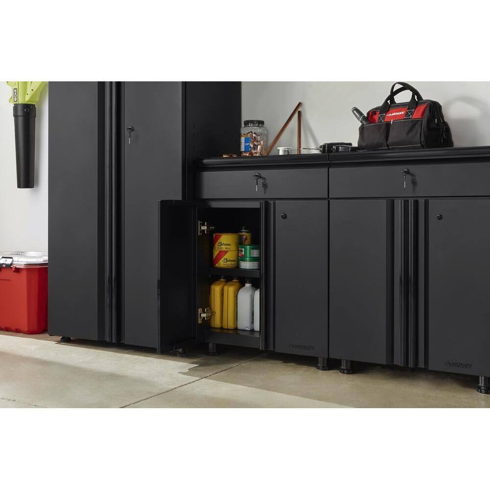Husky G2401B-US Regular Duty Welded 24-Gauge Steel 1-Drawer 2-Door Garage Base Cabinet in Black (24 in. W x 33 in. H x 16 in. D)