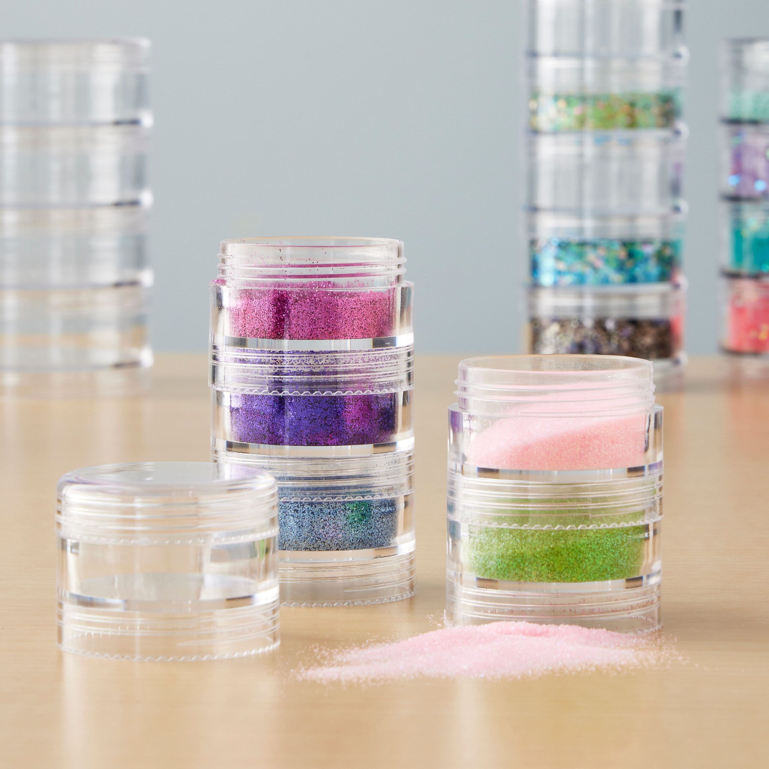 12 Pack: 1.5″ Clear Stackable Bead Storage by Simply Tidy™