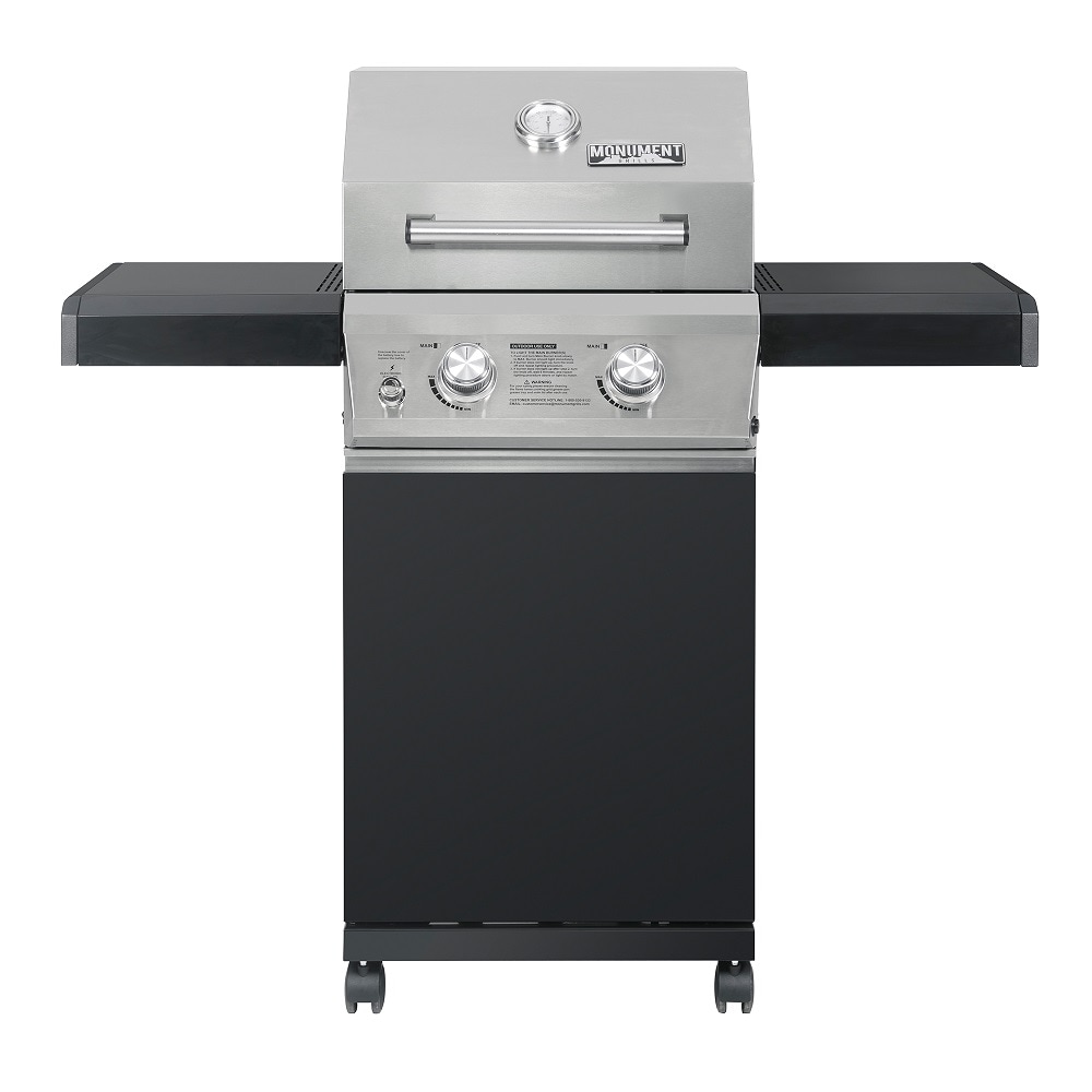 Monument Stainless Steel and Black 2-Burner Liquid Propane Gas Grill