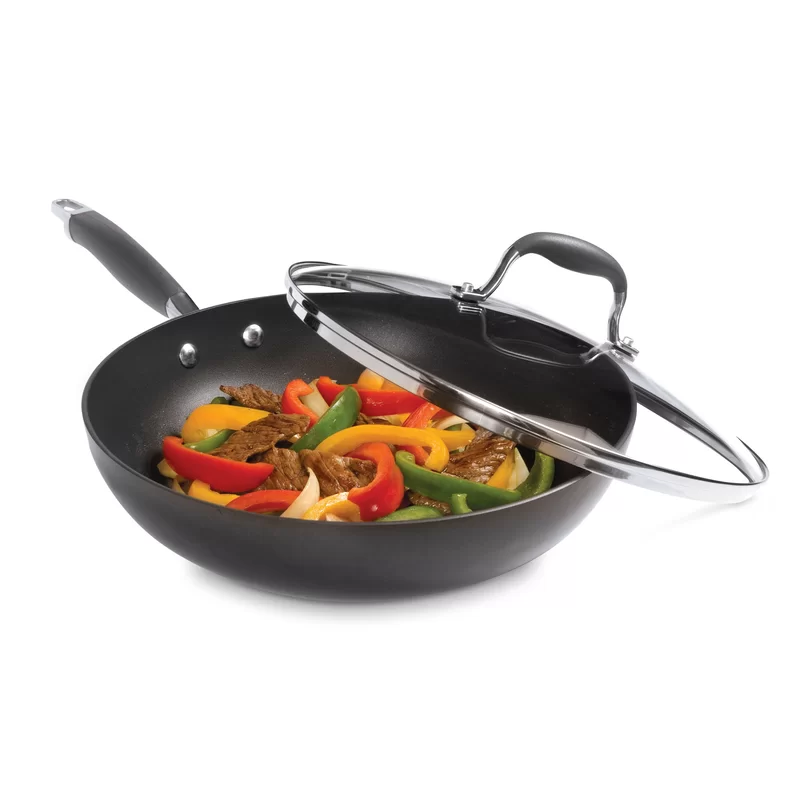 Anolon 82031 Advanced Hard Anodized Nonstick Frying Pan/ Fry Pan/ Saute Pan/ All Purpose Pan with Lid - 12 Inch. Gray
