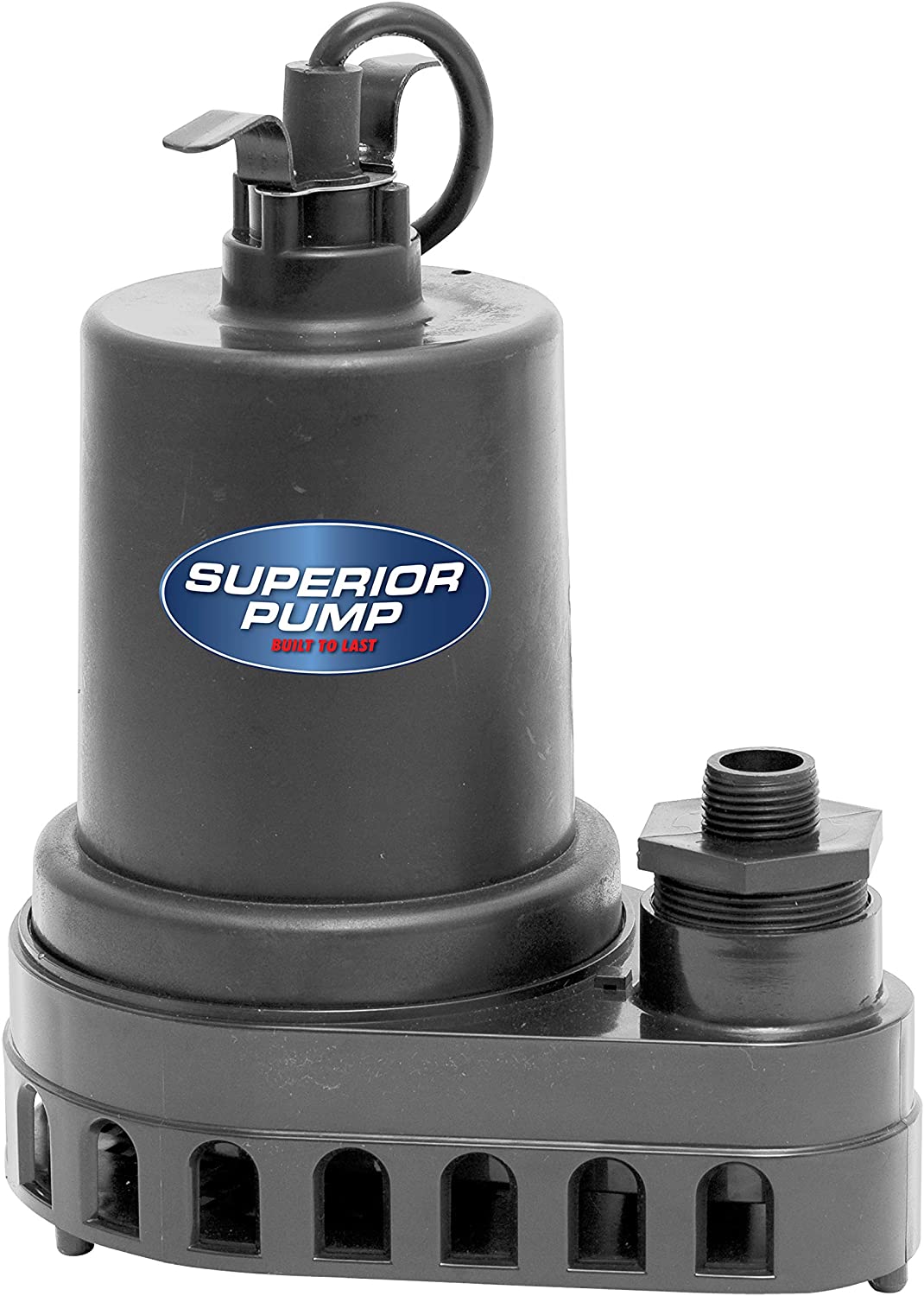 Superior Pump 91570 1/2 HP Thermoplastic Submersible Utility Pump with 10-Foot Cord
