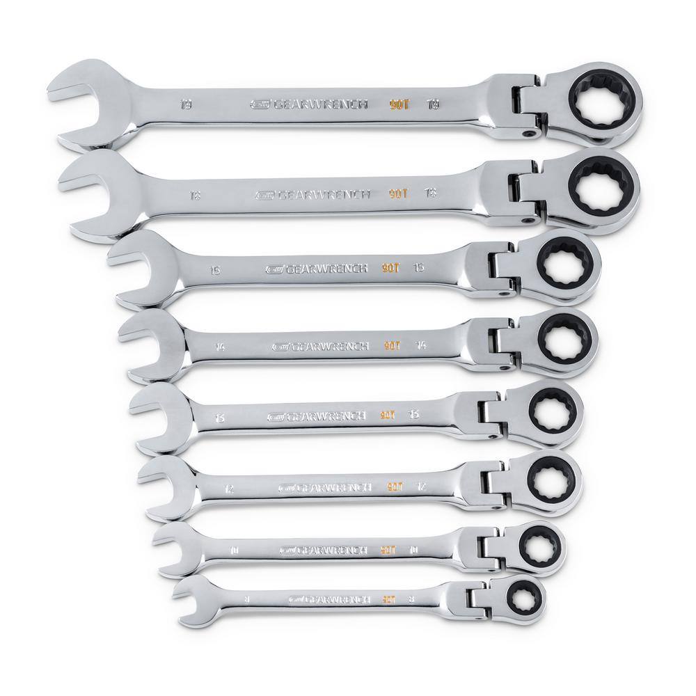 GEARWRENCH 8679495COMBO Flex Head Combination Ratcheting Wrench Set SAE/MM (16-Piece)
