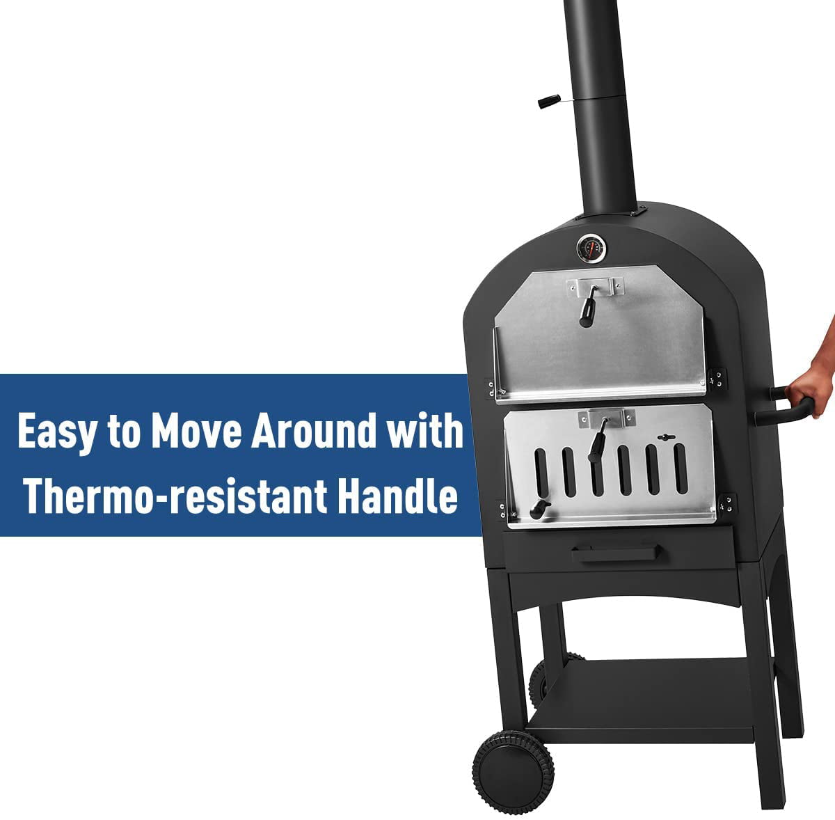 Danrelax Outdoor Pizza Oven Wood Fire with Waterproof Cover