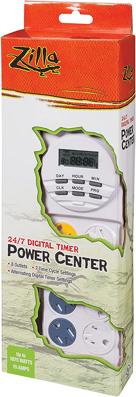 Zilla Reptile Pet Habitat Lighting & Terrarium Heat Power Center Timer. Digital