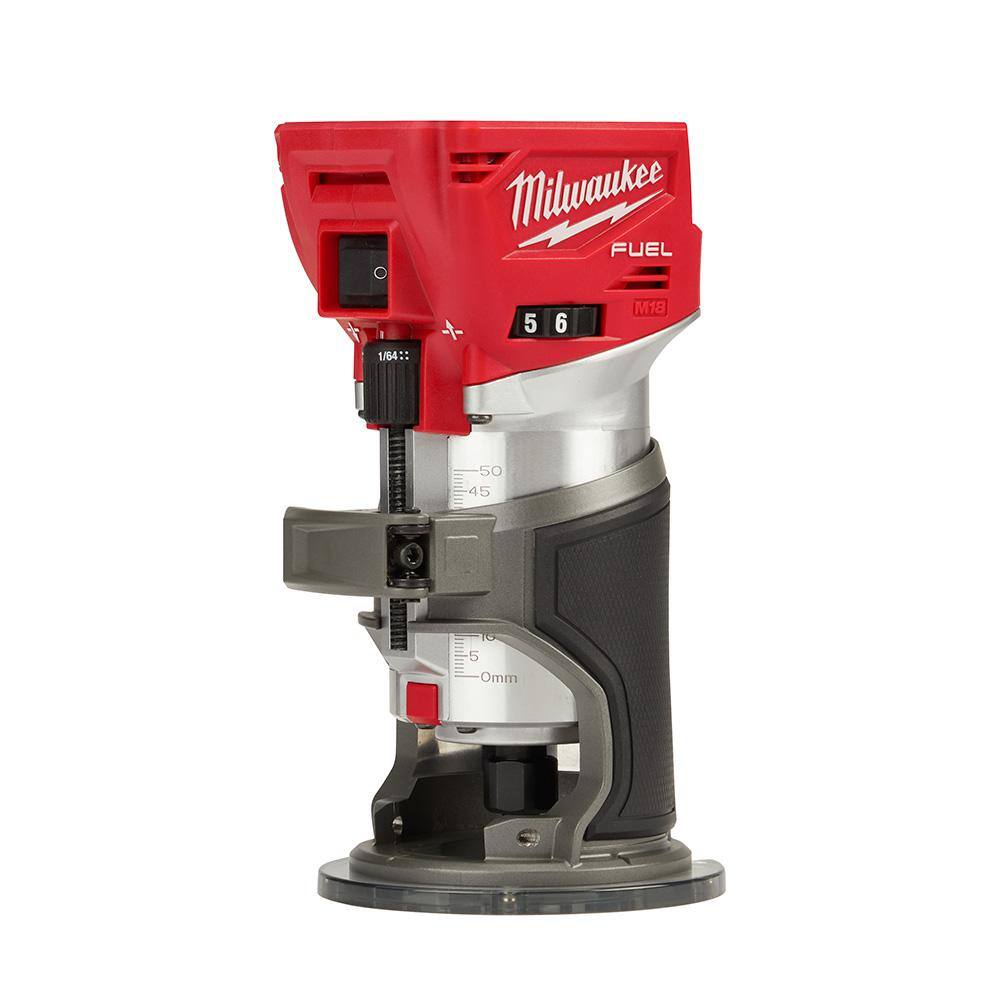 Milwaukee 2723-20-48-11-1850 M18 FUEL 18V Lithium-Ion Brushless Cordless Compact Router with M18 5.0 Ah Battery