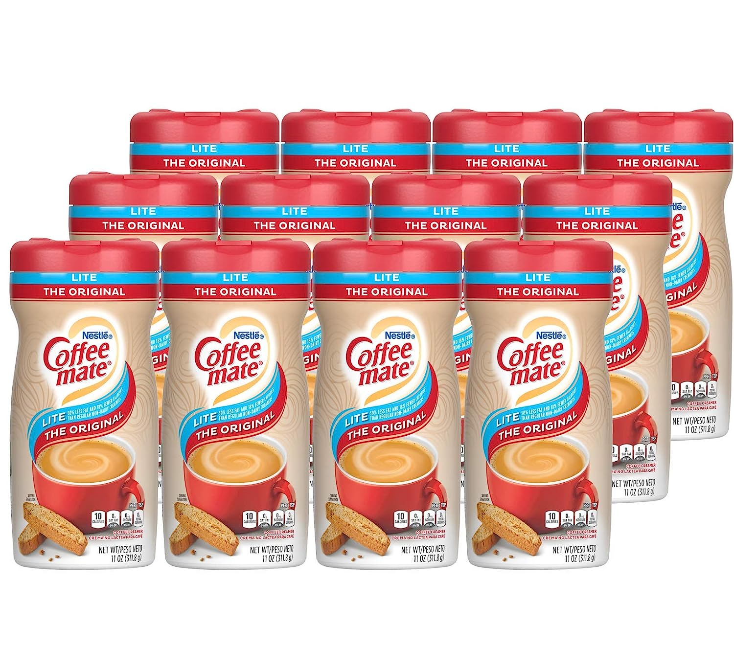 Nestle Coffee mate Coffee Creamer. Original Lite. Non Dairy Powder Creamer. 11 Ounces (Pack of 12)