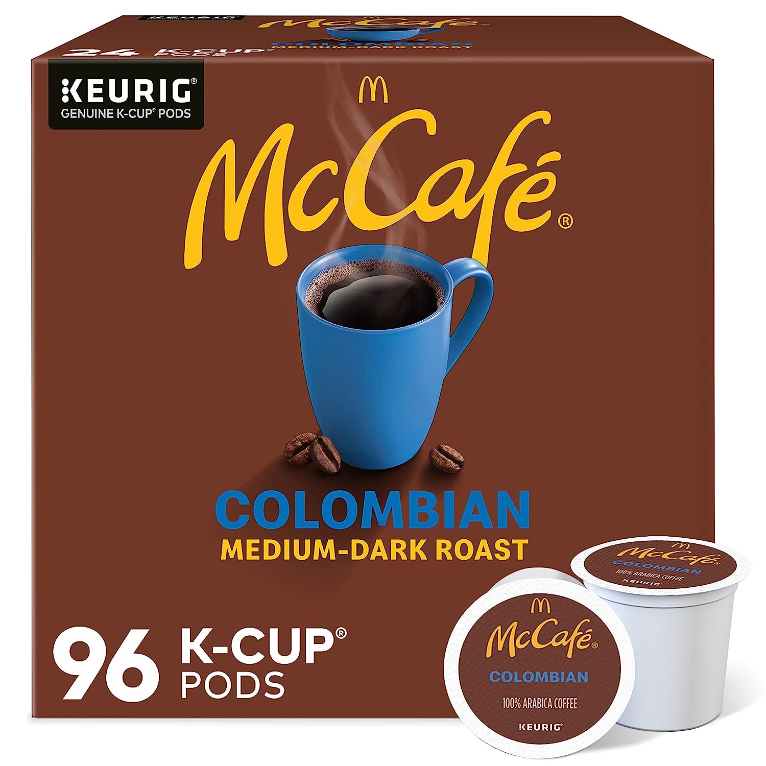 McCafé Colombian. Keurig Single Serve K-Cup Pods. Medium-Dark Roast Coffee Pods. 96 Count
