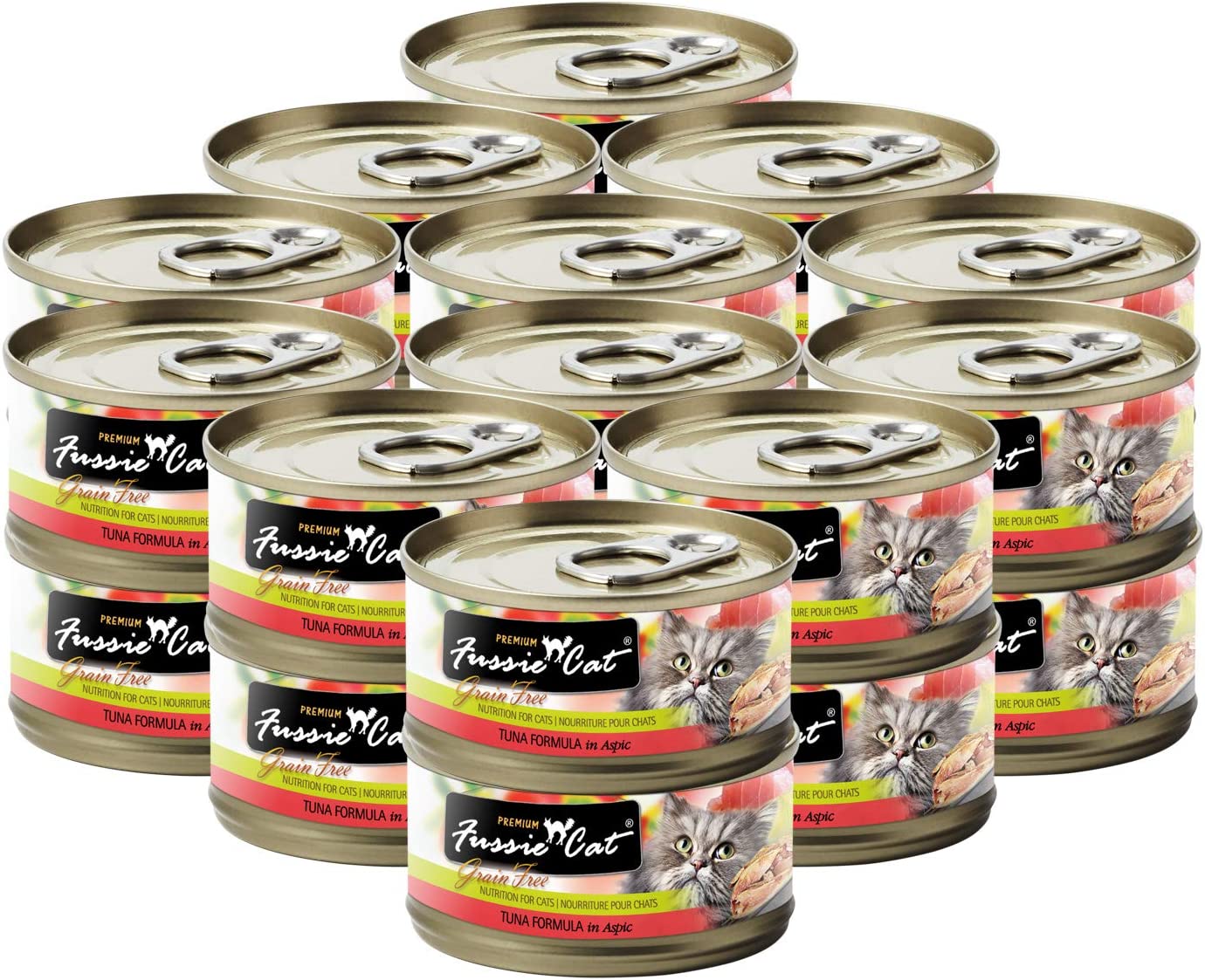 Fussie Cat Premium Tuna In Aspic Formula Grain-Free Wet Cat Food 2.82-oz case of 24