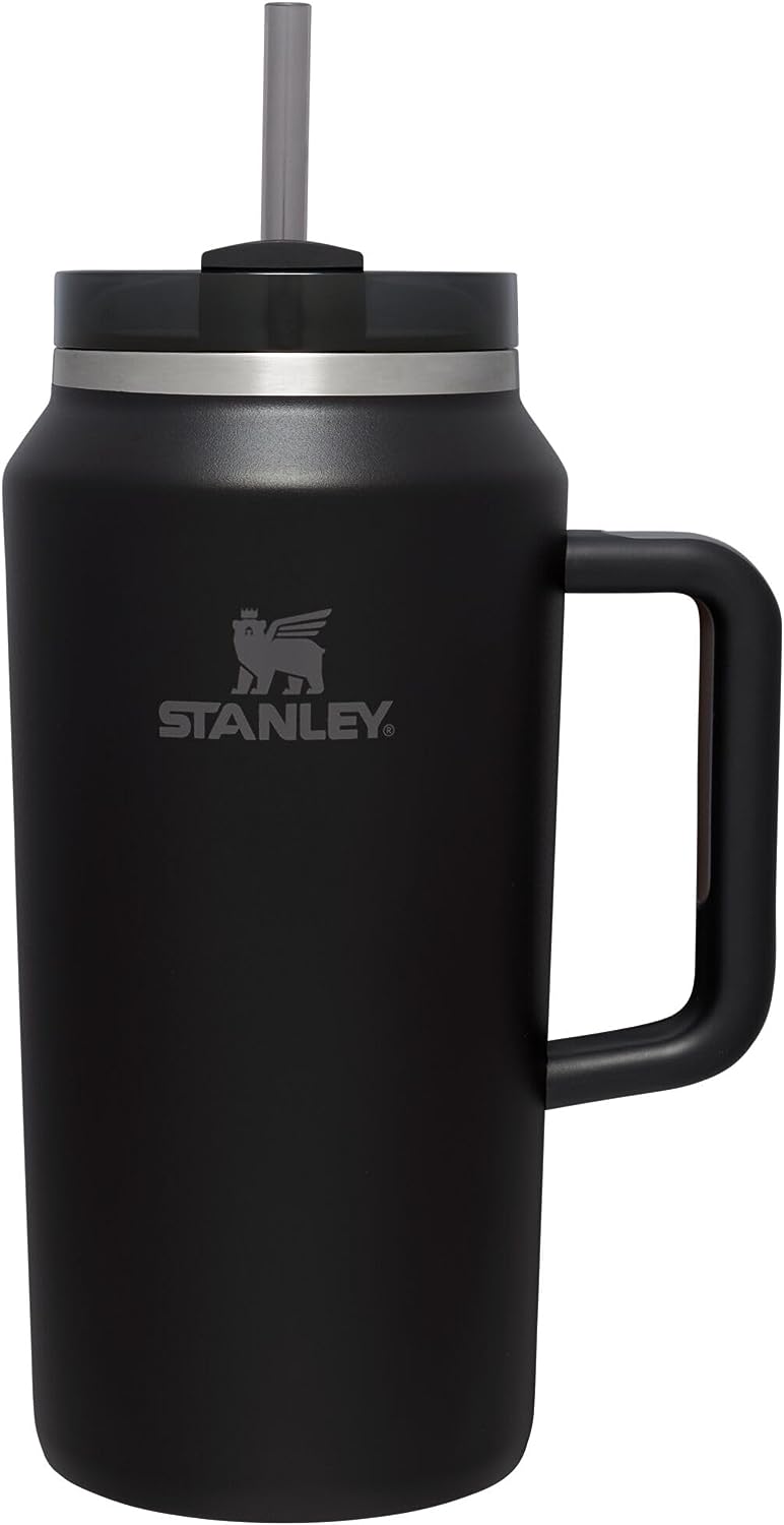 Stanley Quencher H2.0 FlowState Stainless Steel Vacuum Insulated Tumbler with Lid and Straw. Black . 64 oz