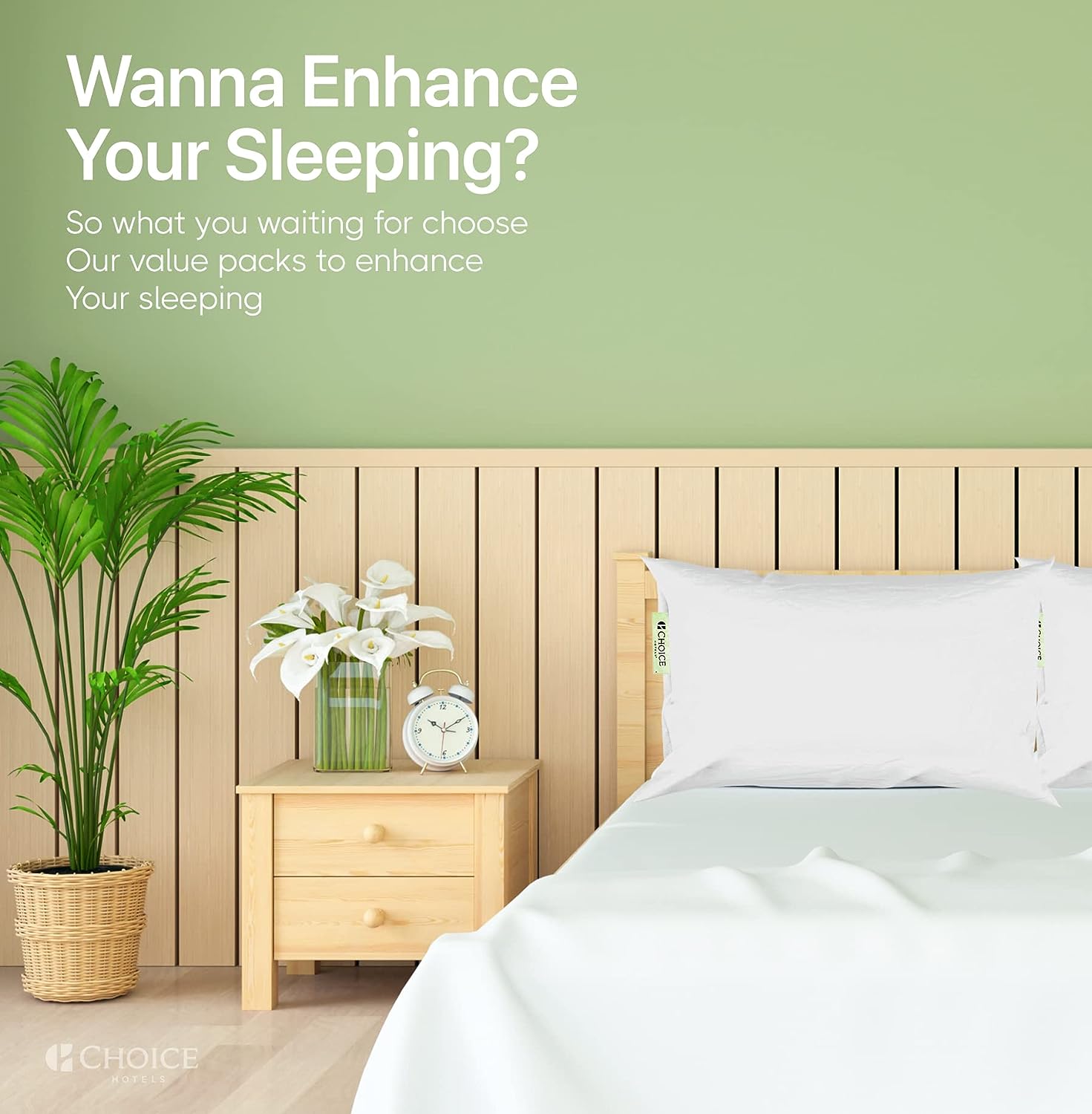 Authentic Choice Hotels' Polyester Luminesse Hypoallergenic Green Label Luxury Soft Pillow. White. Standard (Pack of 1)