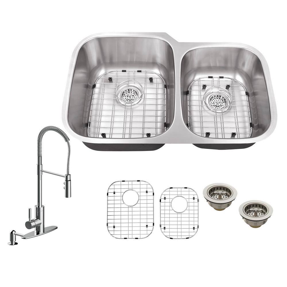 IPT Sink Company IPT6040P7556CP All-In-One Undermount 18-Gauge Stainless Steel 31-1/2 in