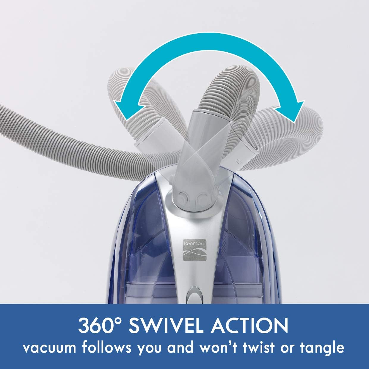 Kenmore 10701 Pet Friendly Lightweight Bagless Compact HEPA Canister Vacuum with Pet Turbine Brush. Variable Mode. Telescoping Wand. Retractable Cord. Ultra Plush Nozzle and 3 Cleaning Tools-Blue