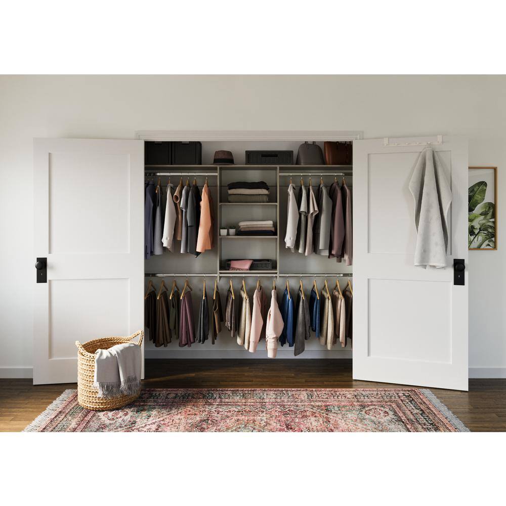 Closet Evolution GR52 Hanging 60 in. W - 96 in. W Rustic Grey Wood Closet System