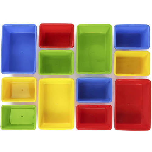 Tot Tutors Summit Kids Toy Storage Organizer with 12 Bins. Red/Blue/Green