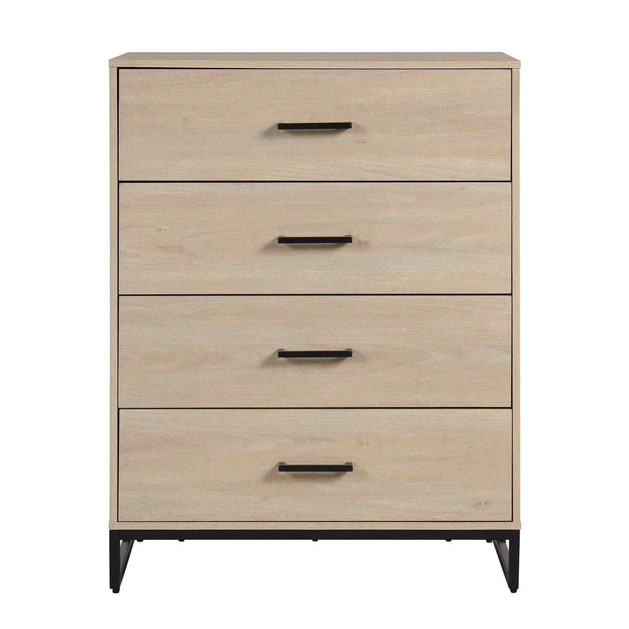 Mainstays Industrial 4 Drawer Dresser. Bedroom. Beige Oak