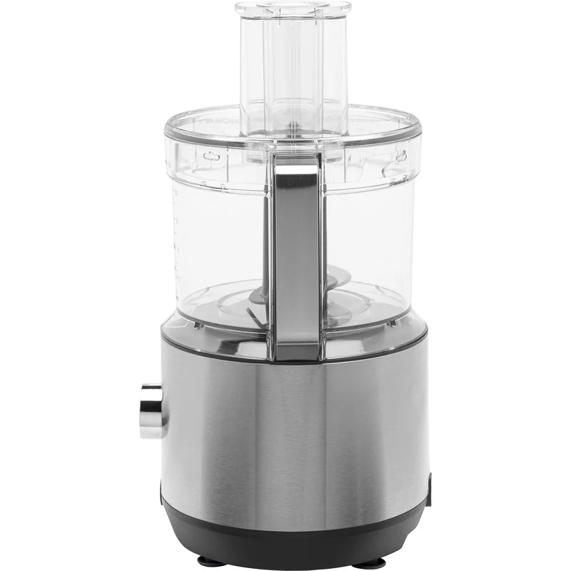 GE G8P0AASSPSS Food Processor 12 Cup | Complete With 3 Feeding Tubes. Stainless Steel Mixing Blade & Shredding Disc | 3 Speed | Great for Shredded Cheese. Chicken & More | Kitchen Essentials | 550 Watts
