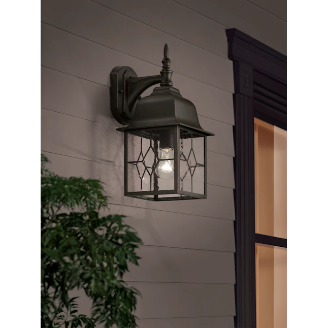 Harbor Breeze  Litshire 1-Light 15.62-in Oil-Rubbed Bronze Outdoor Wall Light