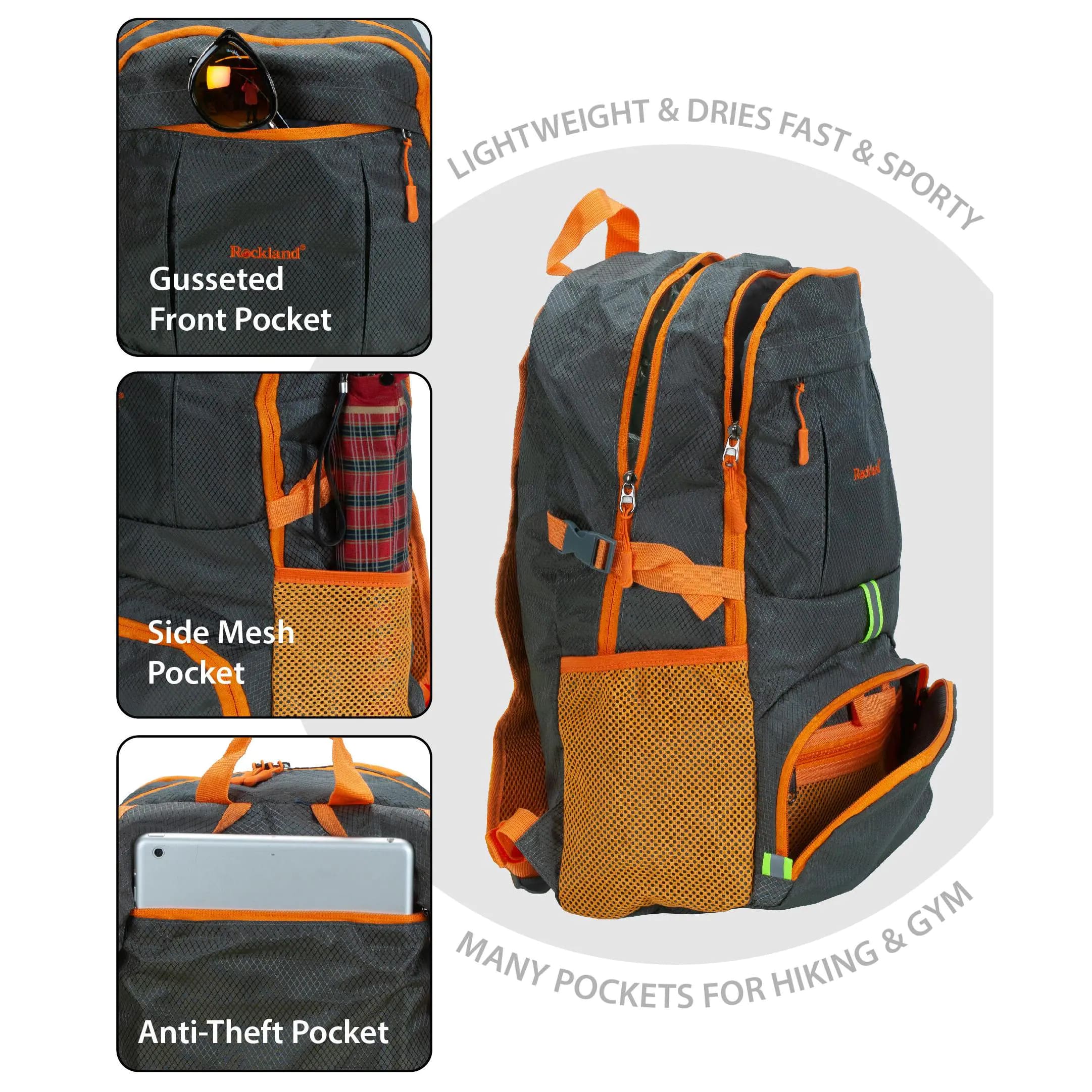 Rockland Packable 19 in. Charcoal Stowaway Backpack