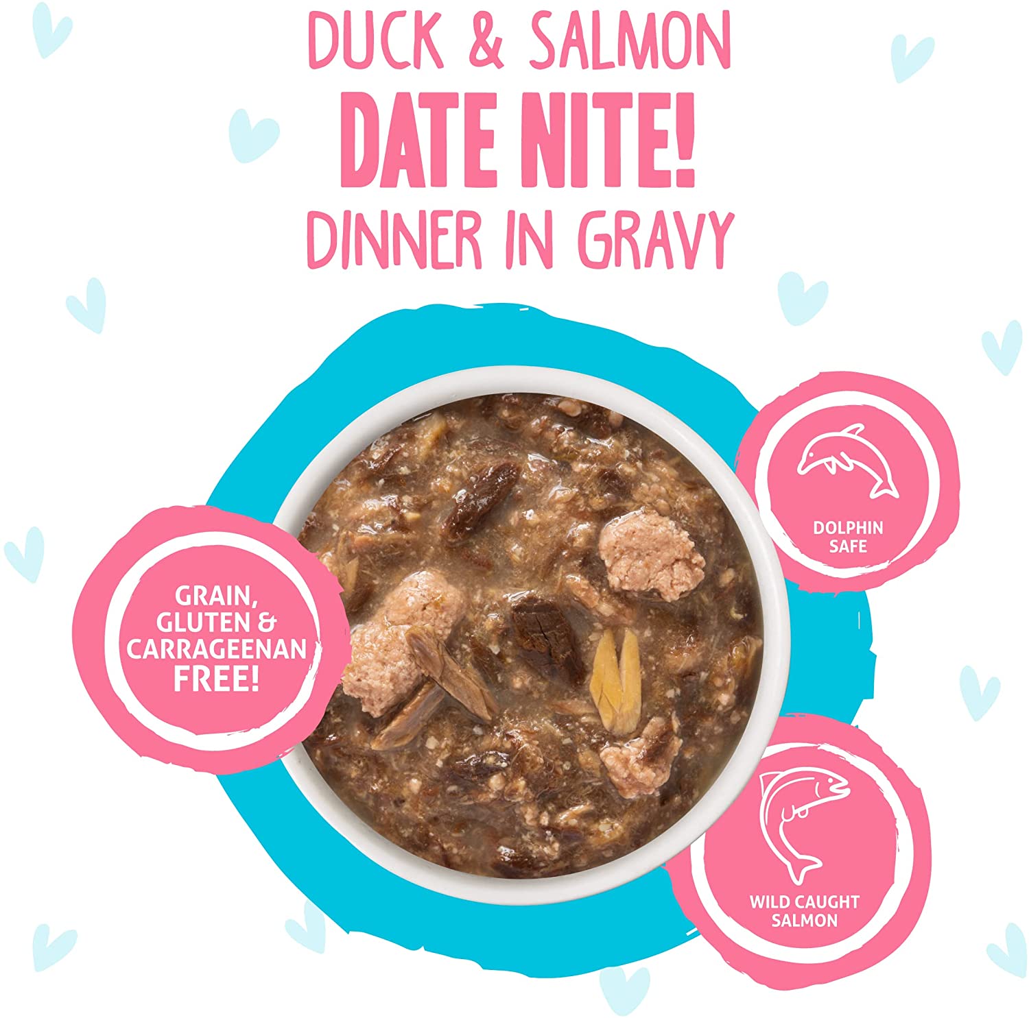 Weruva B.F.F. Omg - Best Feline Friend Oh My Gravy!. Date Nite! With Duck & Salmon In Gravy Cat Food. 2.8Oz Pouch (Pack Of 12)