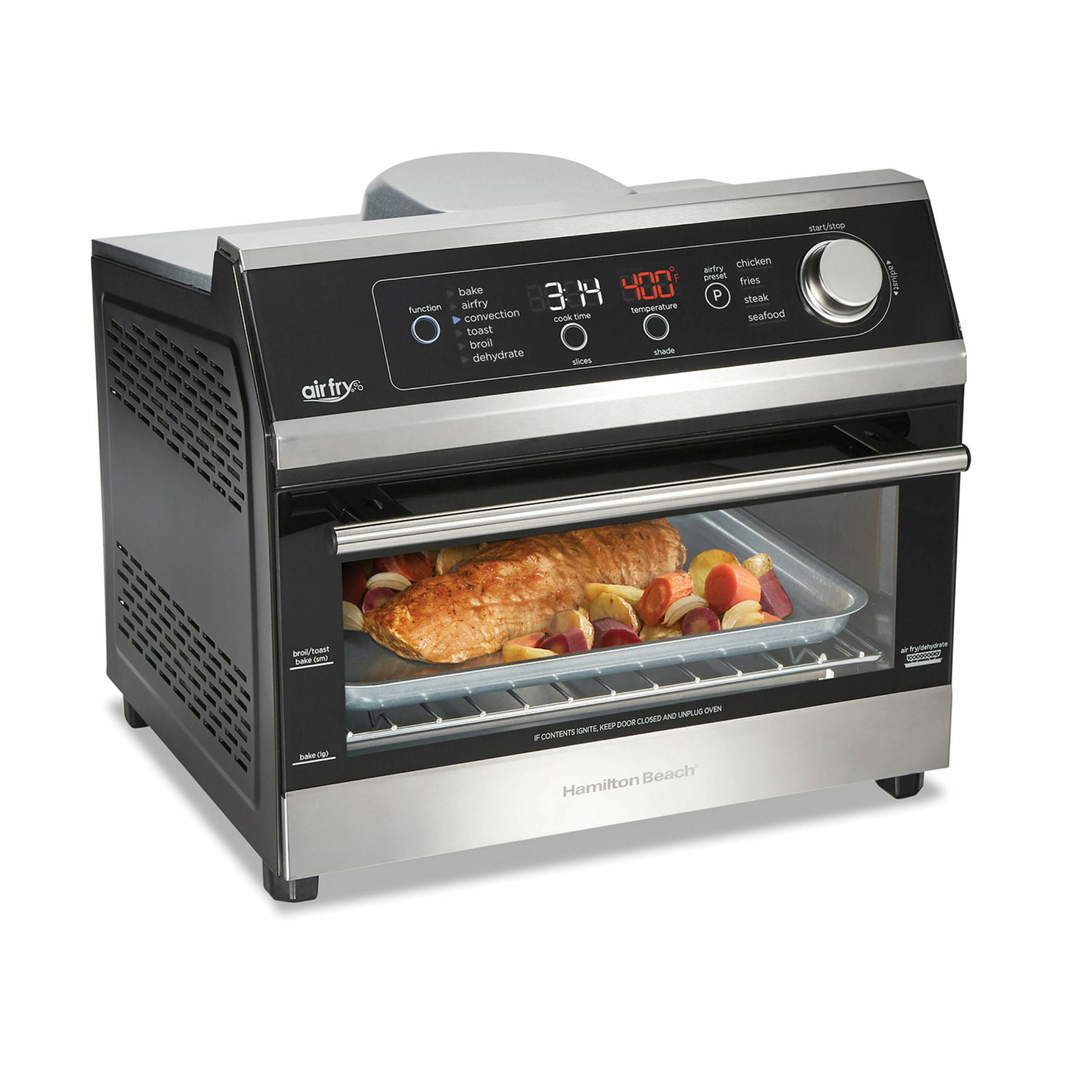 Hamilton Beach Digital Air Fryer Toaster Oven 6 Slice Capacity - Black. Stainless Steel