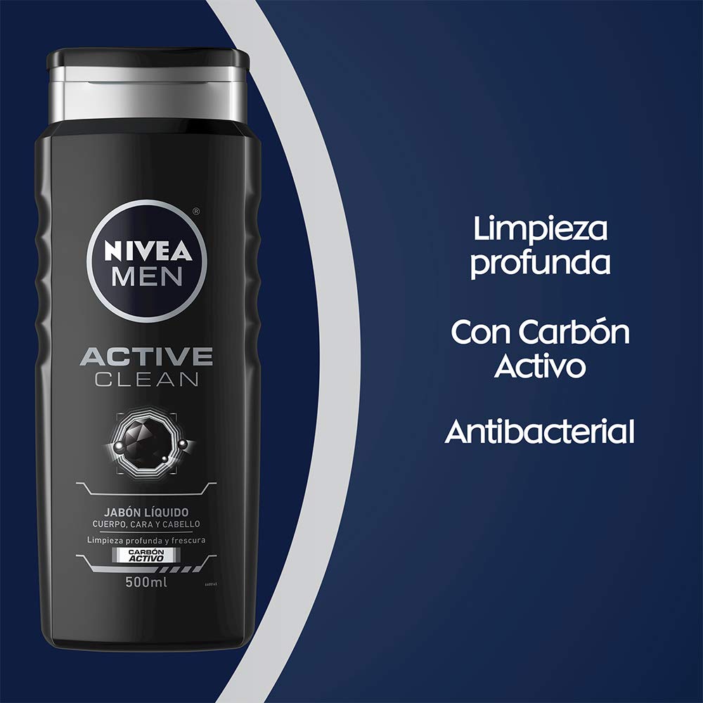 NIVEA MEN DEEP Active Clean Charcoal Body Wash. Cleansing Body Wash Natural