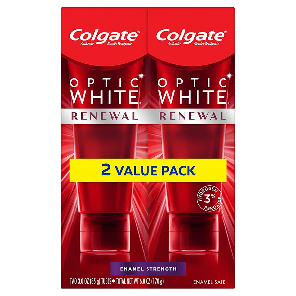 Colgate Optic Renewal Teeth Whitening Toothpaste with Fluoride Hydrogen