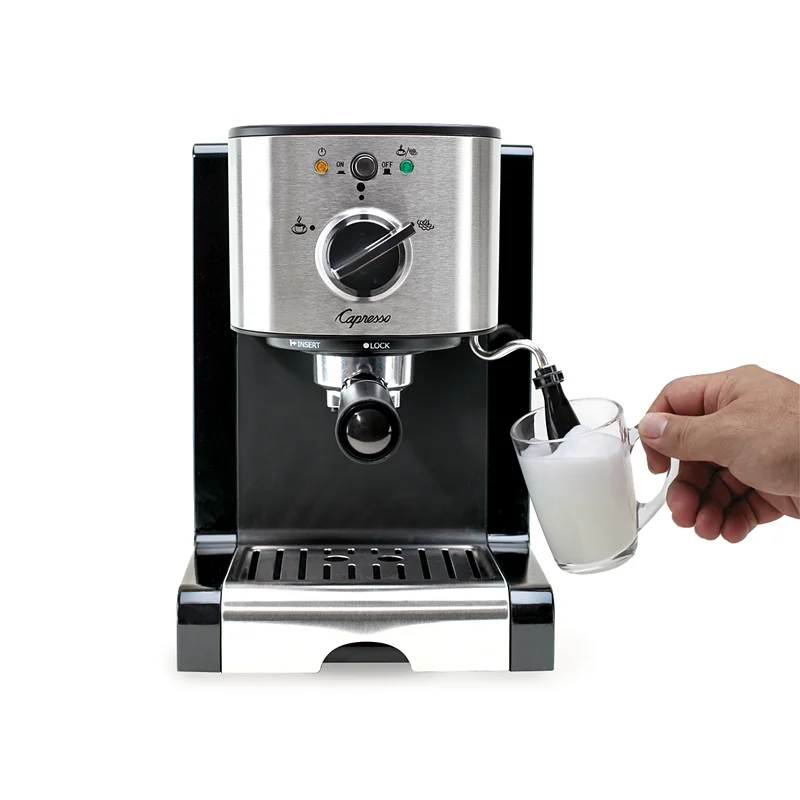 Capresso 116.04 Pump Espresso and Cappuccino Machine EC100. Black and Stainless