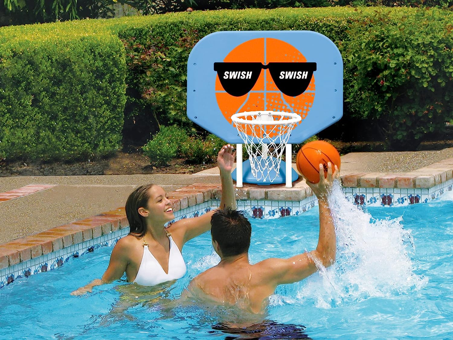 Poolmaster Pro Rebounder Poolside Basketball Game. Swish Swish. Orange