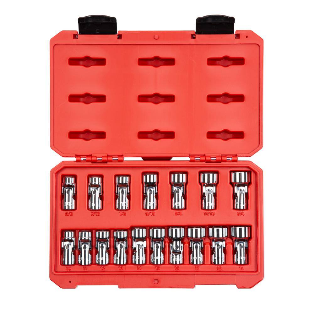 TEKTON SHD91301 3/8 in. Drive Universal Joint Socket Set (17-Piece)