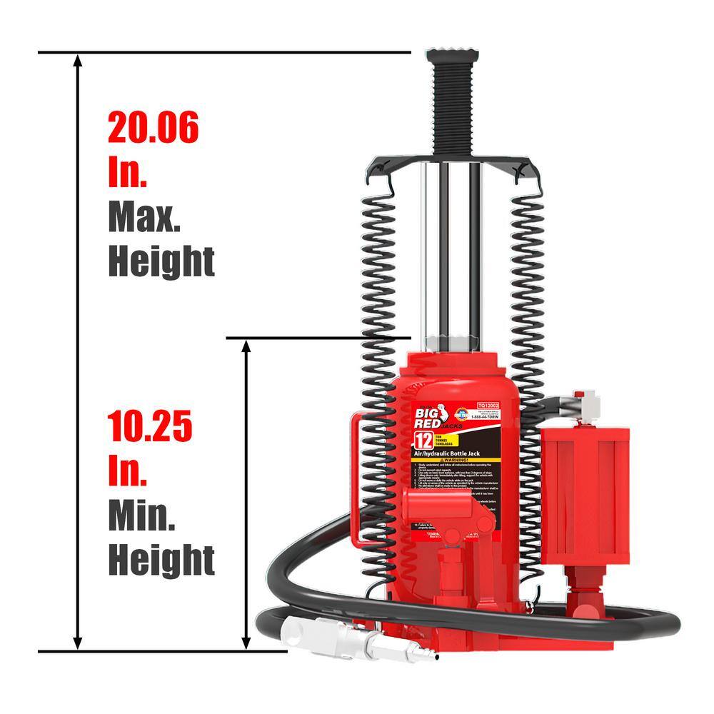 Big Red TA91206 12-Ton Pneumatic Air Bottle Jack