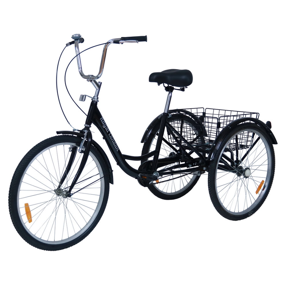 Royal London Adult Tricycle 3 Wheeled Trike Bicycle w/ Shopping Basket Black