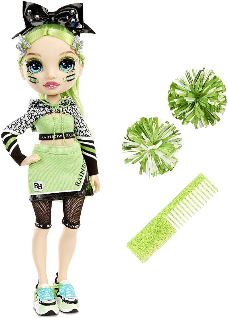Rainbow High Cheer Jade Hunter – Cheerleader Fashion Doll. 2 Pom Poms