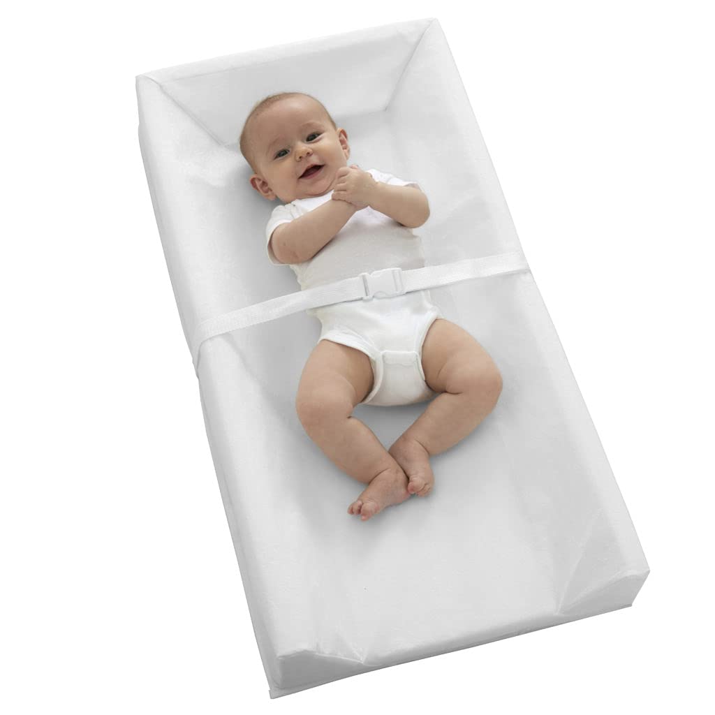 Sealy Baby Soybean Comfort Waterproof 3-Sided Contoured Diaper Changing Pad for Dresser or Changing Table. White. 32 x 16