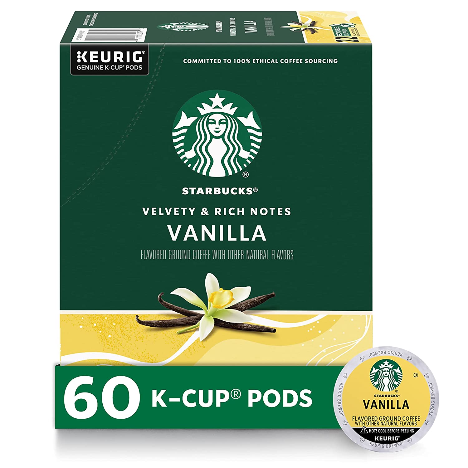 Starbucks Flavored K-Cup Coffee Pods. Vanilla for Keurig Brewers. 6 boxes (60 pods total)