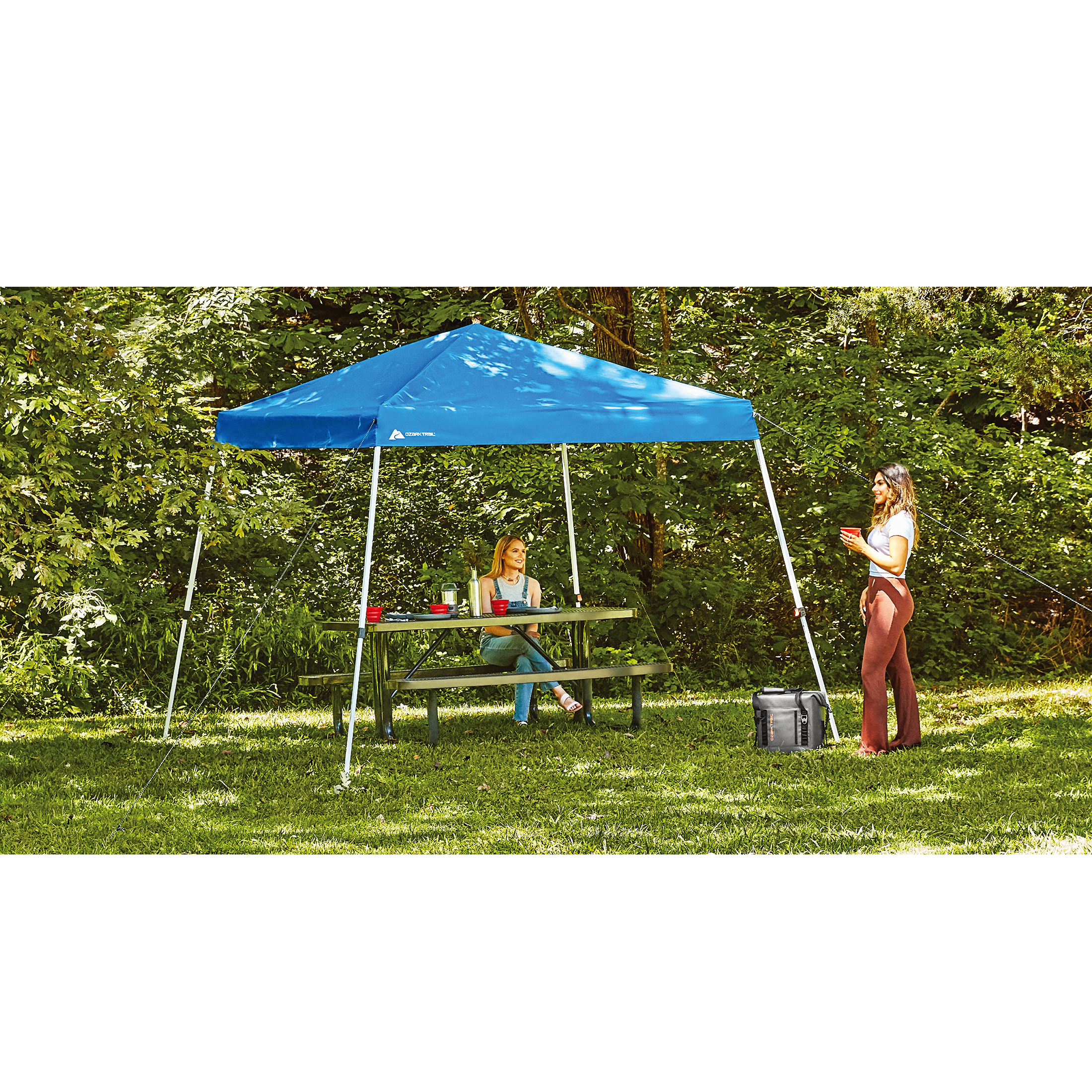 Ozark Trail 10×10 Slant Leg Blue Top Instant Canopy