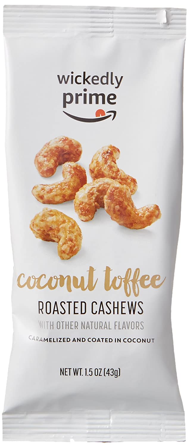 Wickedly Prime Roasted Cashews. Coconut Toffee. Snack Pack. 1.5 Ounce (Pack of 15)