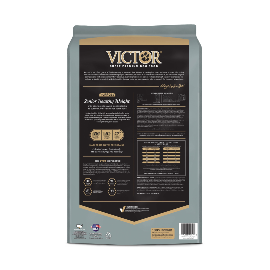 VICTOR Purpose Senior Healthy Weight Dry Dog Food (40lb)