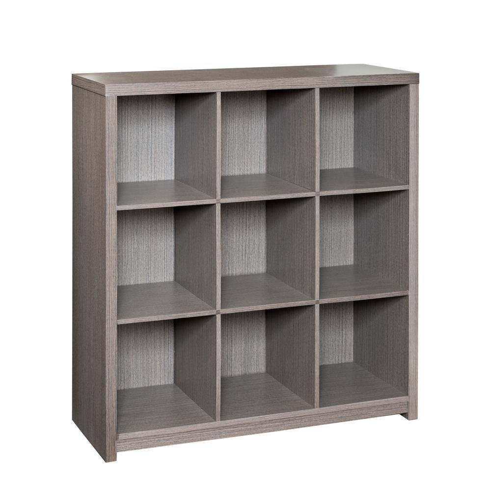 Honey-Can-Do SHF-09372 39 in. H x 37.4 in. W x 11.6 in. D Gray MDF Laminate 9- Cube Organizer