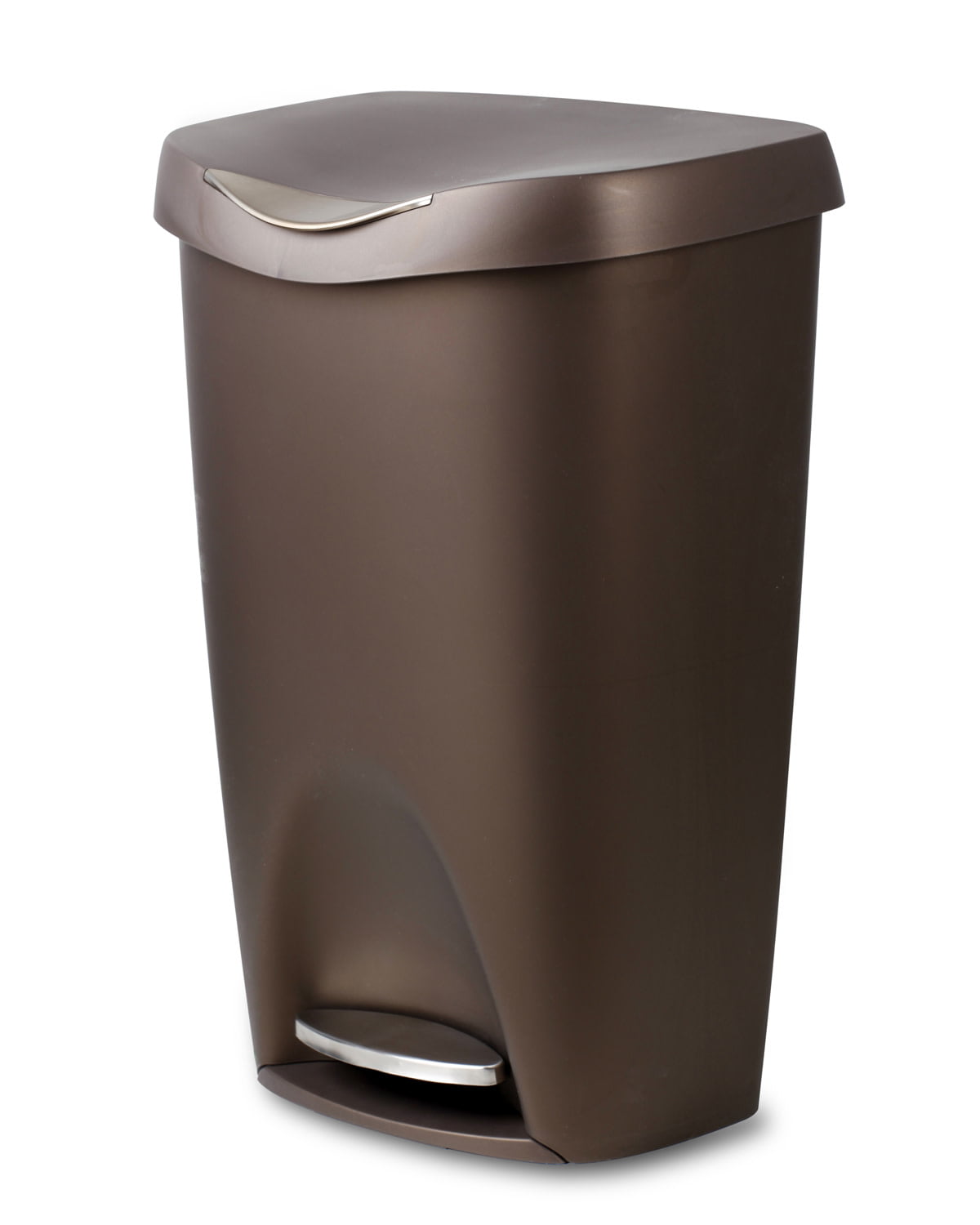 Umbra 13 gal Brim Plastic Step Soft Close Lid Kitchen Trash Can. Bronze